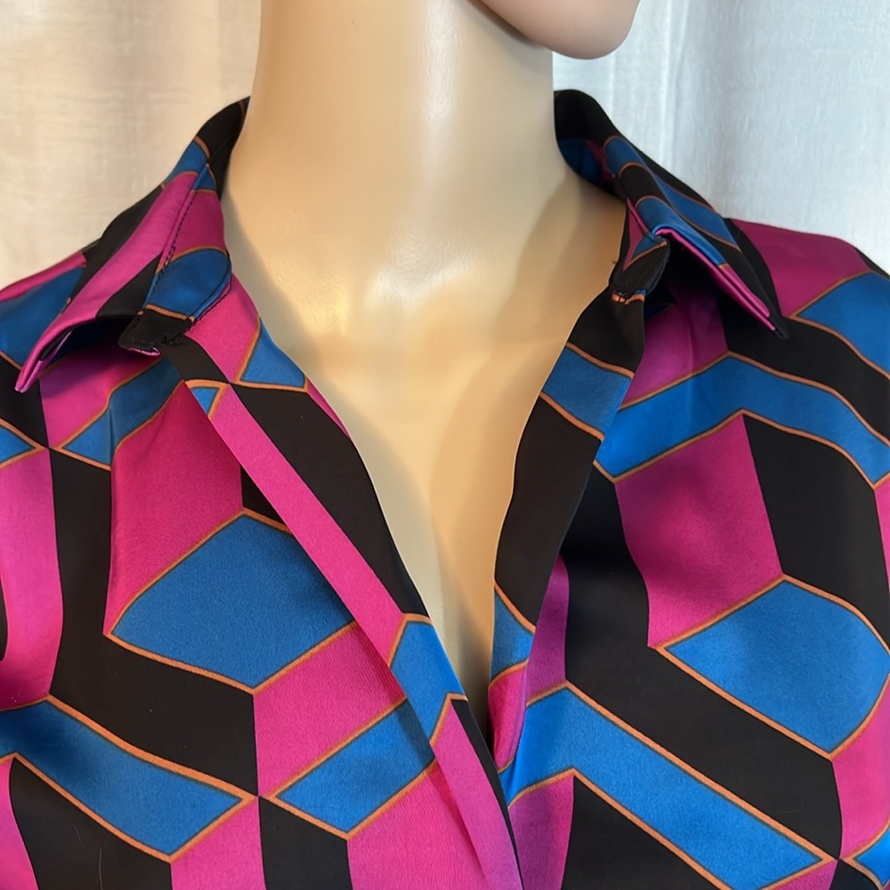 House of Harlow 1960 NWT Size Small Silky Geometric Print Wrap Maxi Dress (0369) - Picture 10 of 16